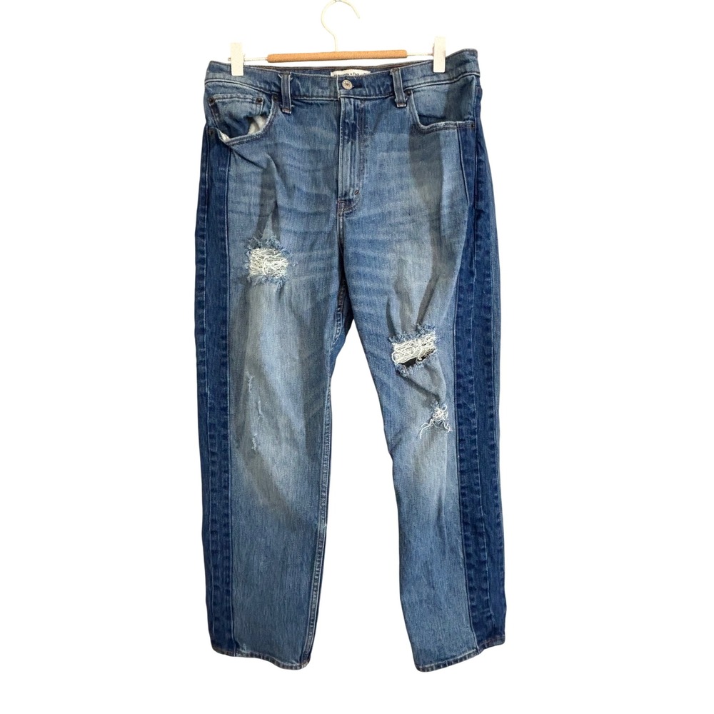Abercrombie & Fitch The Mom High Rise‎ Distressed Jeans Size 31/12R Denim